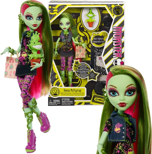 Кукла Monster High Venus McFlytrap 26 см Creeproduction с аксесоари и домашен любимец