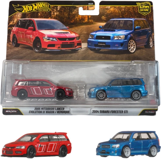 Hot Wheels Premium двоен пакет – 2004 Subaru Forester STI и 2005 Mitsubishi Lancer Evolution