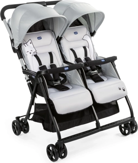 Chicco Ohlala Twin – спортна количка за близнаци Silver Cat