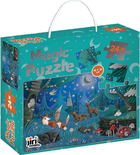 Glitter Puzzle in a Box: Animals at Night