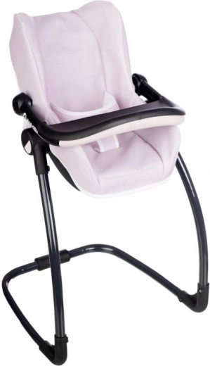 3-in-1 car seat and high chair for dolls, light pink