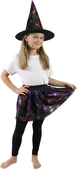 Children's witch tutu skirt with spiderwebs (3–7 years)