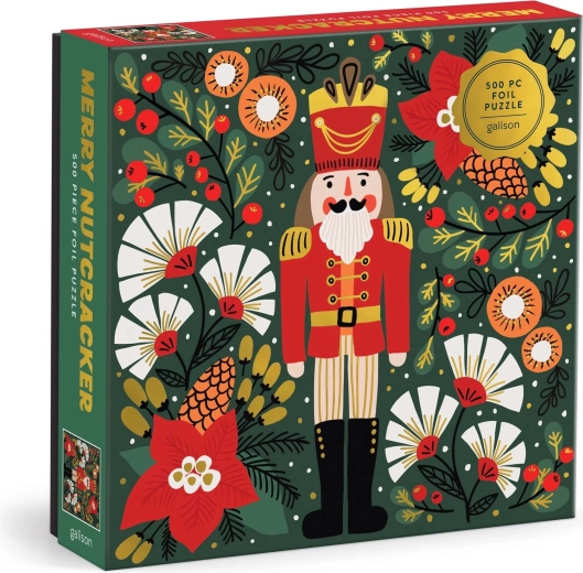 Metallic Square Puzzle Merry Nutcracker 500 Pieces