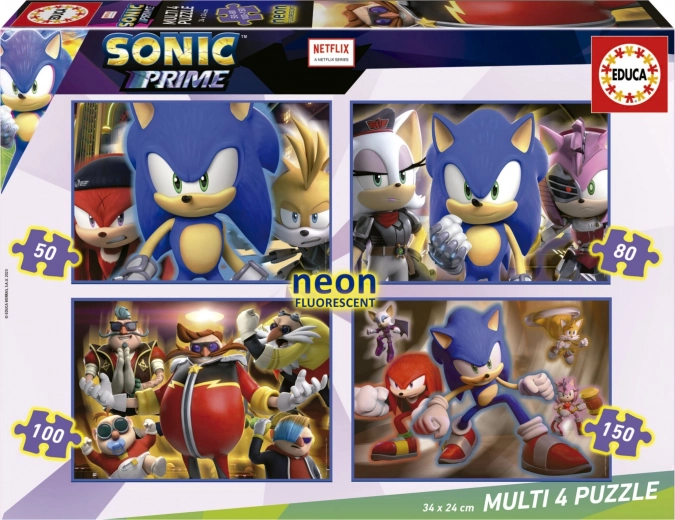 Светещ пъзел Sonic Prime 4в1 (50, 80, 100, 150 части)