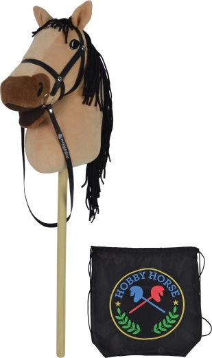 Kids' drum on a stick with sound, 73 cm, with black backpack