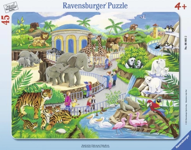 Пъзел Ravensburger „Посещение в зоопарка“ 45 части