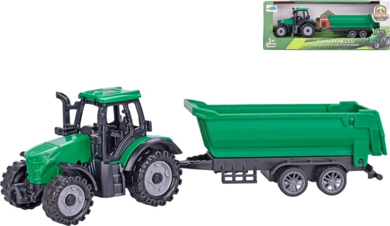Plastic Tractor with Trailer 18 cm