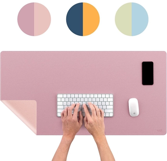 Double-sided desk mat SAX mauve/pastel pink 45 × 90 cm