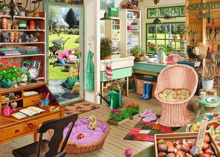 Пъзел Ravensburger Моето убежище 6: Градинарската барака – 1000 части