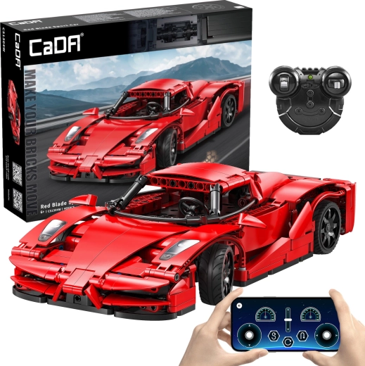 Строителен комплект CaDA RC спортен автомобил Red Blade, 32 см, 405 части, Dual Mode