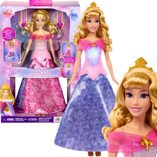 Mattel Disney Princess кукла Аврора с рокля 2 в 1 със смяна на цвета 30 см