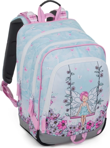 Bagmaster Alfa school three-compartment backpack – fairy