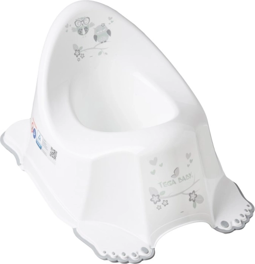 Musical children's potty with anti-slip Owl white