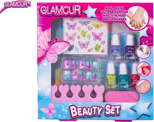Glamour комплект за красота за деца – лакове за нокти и стикери