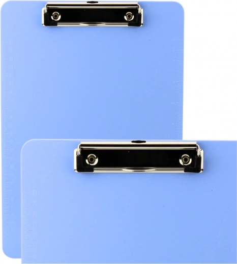Blue Writing Board with Clip and Ruler A4 Plastic