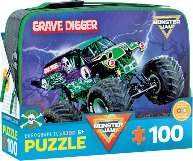 Пъзел в кутия за обяд EUROGRAPHICS GRAVE DIGGER MONSTER JAM, 100 части