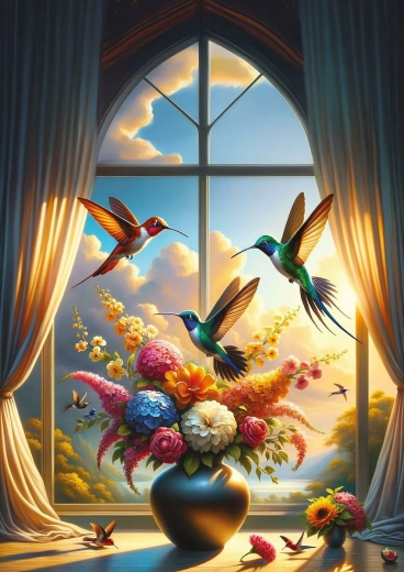 Puzzle Symphony of Wings and Flowers 500 Pieces