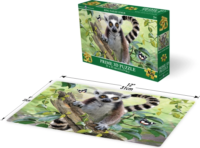 3D Lemur Puzzle, 100 pieces