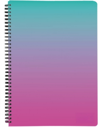 A4 Twin Wire PP Ombre Pink Spiral Notebook