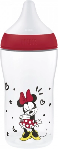 NUK Perfect Match baby bottle with temperature control Disney Minnie 260 ml red
