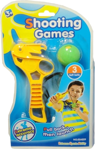 Пластмасова играчка прашка с топчета за деца