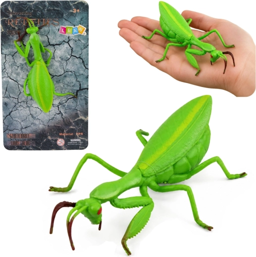 Rubber realistic green praying mantis figurine 18 cm
