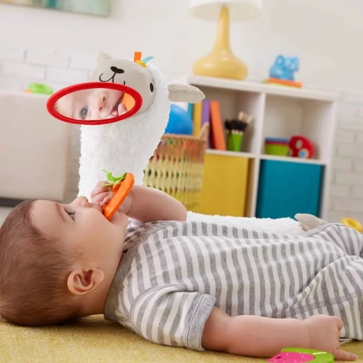 Mirror, teether and rattle