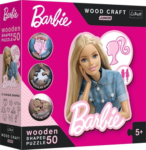 Дървен пъзел Barbie за деца – 50 части