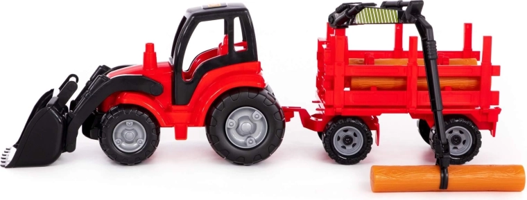 Forestry trailer with crane arm