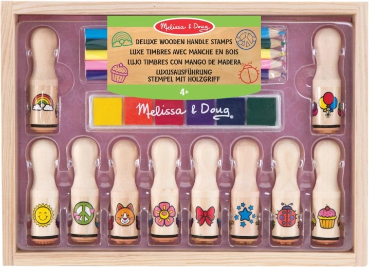 Melissa & Doug делукс комплект дървени печати за деца