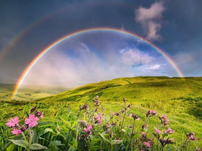 Puzzle 1500 Pieces Rainbow over the Meadow