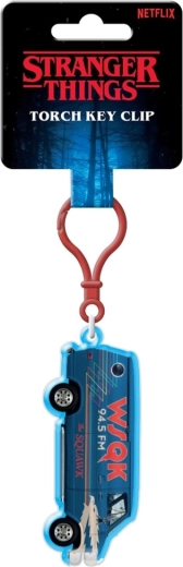 Stranger Things keychain with light van