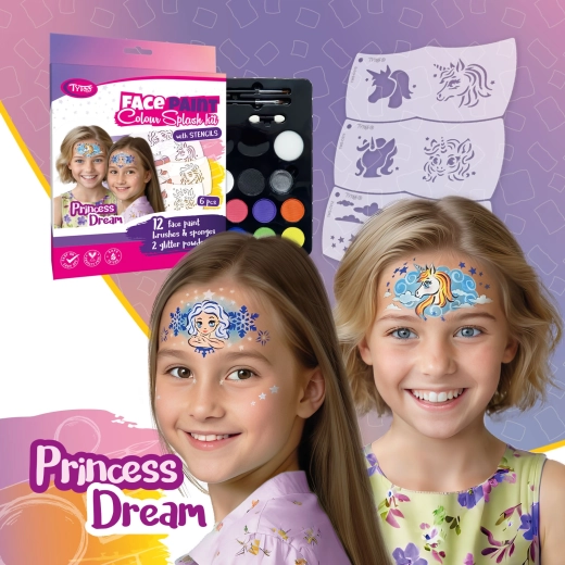 TyToo Princess Dream комплект за рисуване върху лице с шаблони