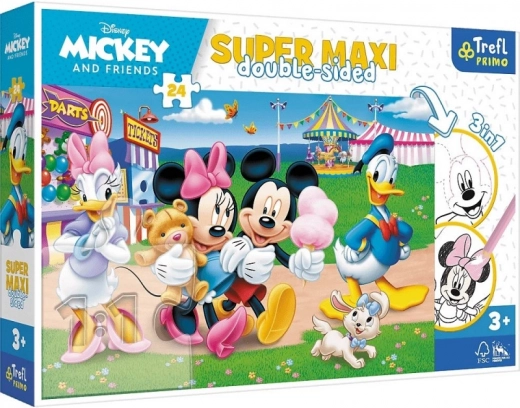 Double-Sided 24-Piece Super Maxi Puzzle MICKEY AND FRIENDS – Amusement Park 3-in-1