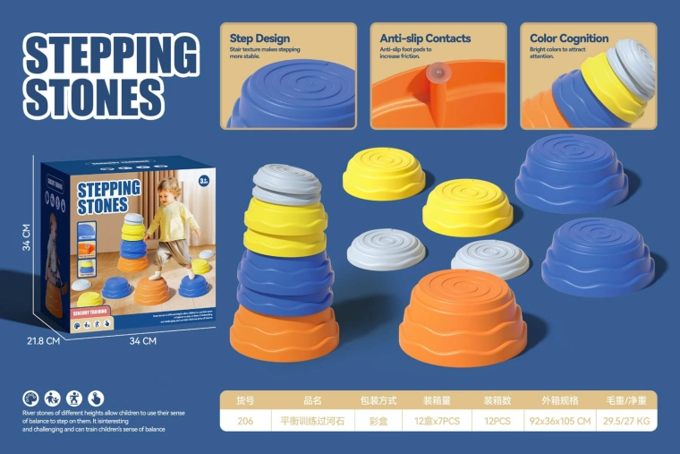 Set of colorful sensory platforms for children