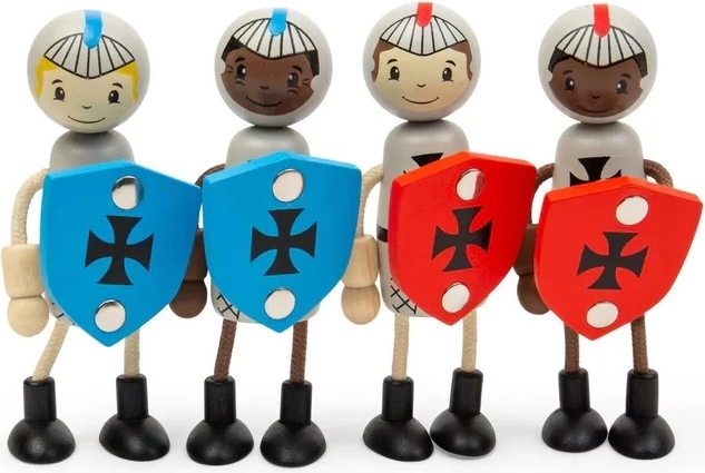 Bigjigs Toys Wooden Figure Set Medieval Knights