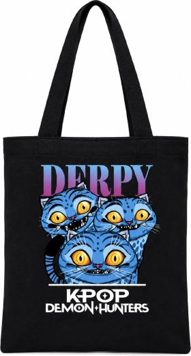 Пазарска чанта K-Pop Demon Hunters Derpy, черна