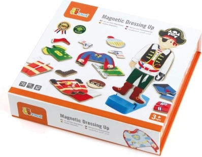 VIGA магнитна дървена игра за обличане – момче, 8 образа