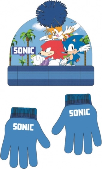 Sonic Hat and Gloves Set Blue