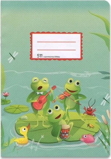 A5 School Notebook with Helper Line Frogs 10 Sheets