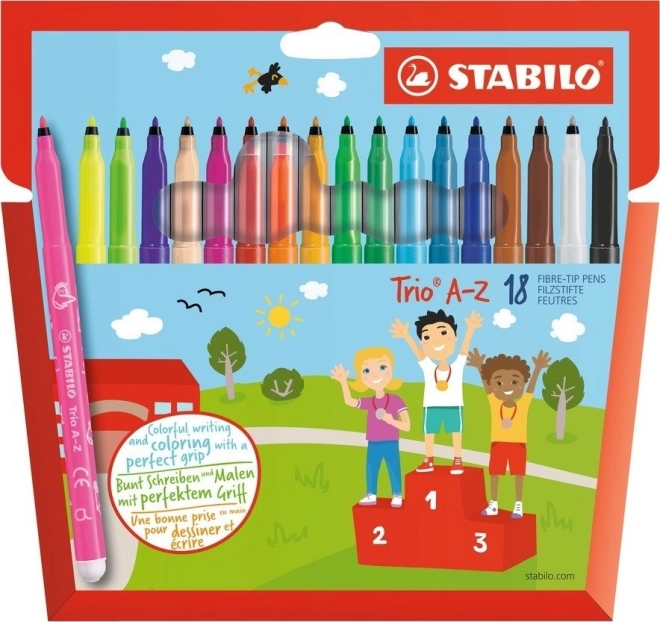 Флумастери Fixy STABILO Trio A-Z – комплект 18 цвята