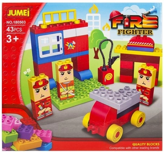 Jumei 3+ building set Fire station – 43 pieces, 28 × 26 cm - 1 piece