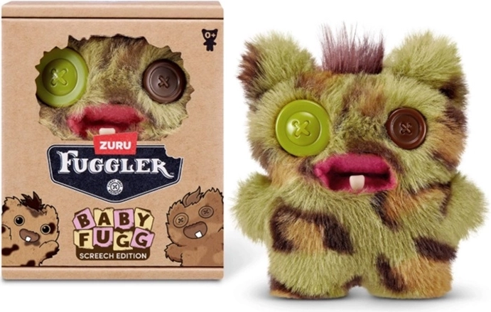Plush ZURU Fuggler Baby Fugg Screech Monster, Green-Brown