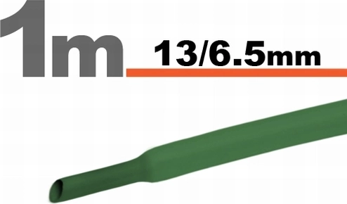 Зелена термосвиваема тръбичка 13 / 6,5 mm