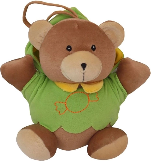 Baby plush teddy bear with music box BABY MIX – green