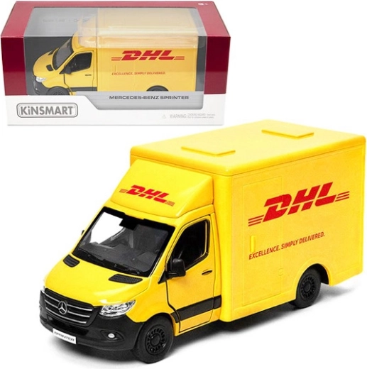 Mercedes‑Benz Sprinter DHL 1:48 метален модел с механизъм Pull Back