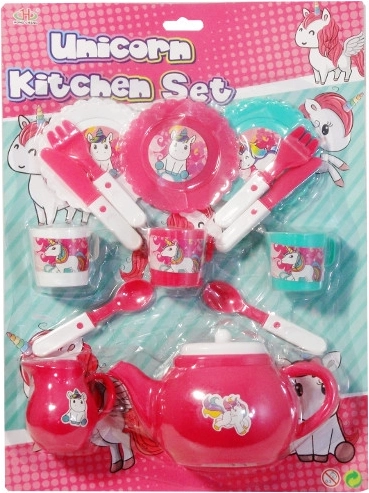 Children's plastic tableware set with a unicorn - 1 piece