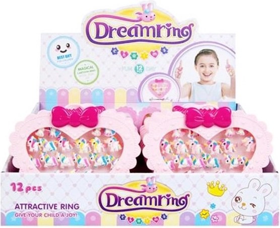 Children’s Ring Set in a Heart-Shaped Jewelry Box (20 pcs)