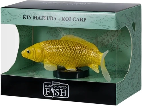 Mojo Koi carp (Kin matsuba) figure in a presentation box