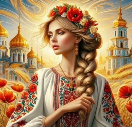 Диамантено рисуване – славянка от Украйна 30 × 40 см